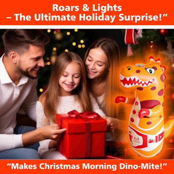 Marwan Sports Roaring & Light-Up Dino Punching Bag – Best Happy Birthday Gift for Kids | Fun, Active, Safe Play Toy for Ages 2–8 - Image 3